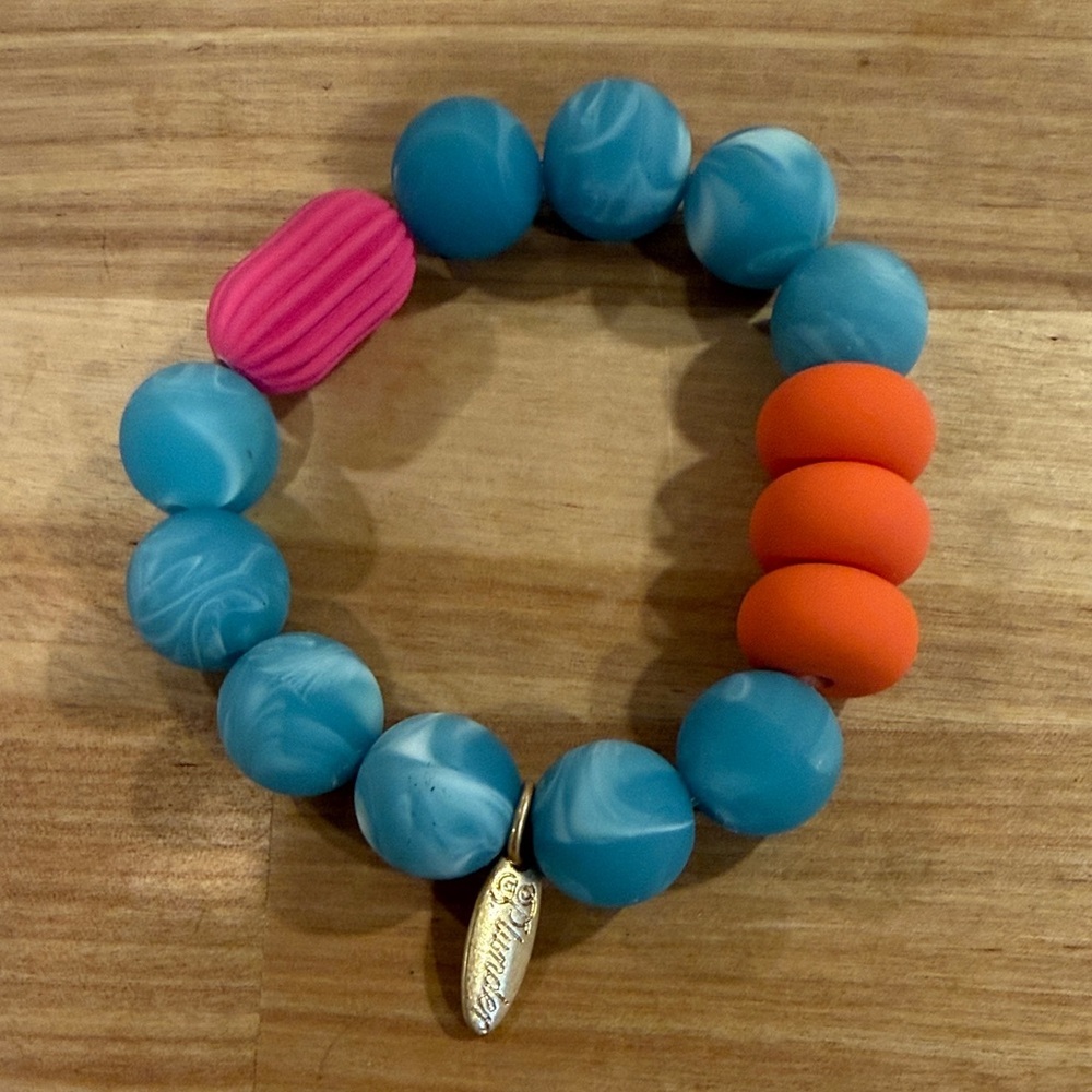 Plunder Blue and Orange Beaded Bracelet